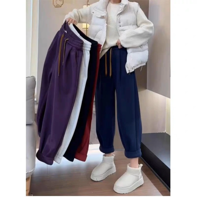 抽绳运动休闲裤女春季新款胖mm梨形身材宽松显瘦小个子哈伦卫裤子