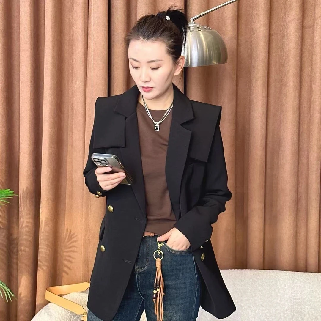 【二婷推荐】25年早秋时尚潮流戗驳领西装外套728