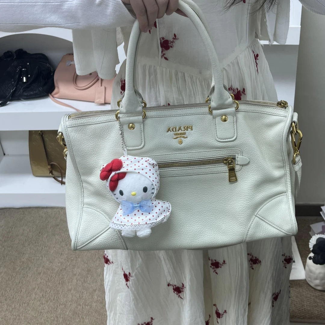 95新 Prada/普拉达 95新白金机车斜挎包经典百搭