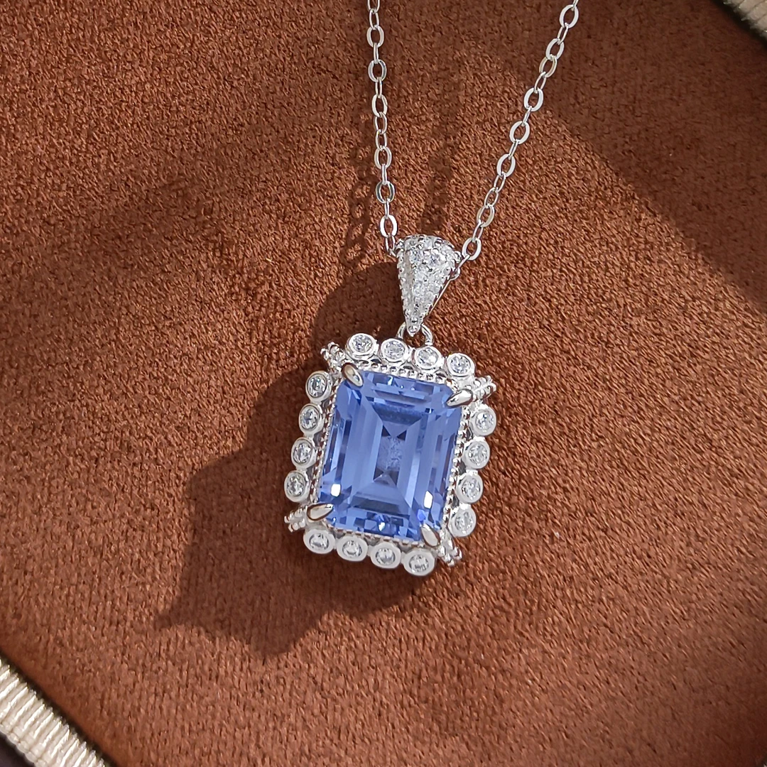 矢车菊蓝 BZHF-008596 【蔚蓝诗篇】S925银 贵气精致女款项链