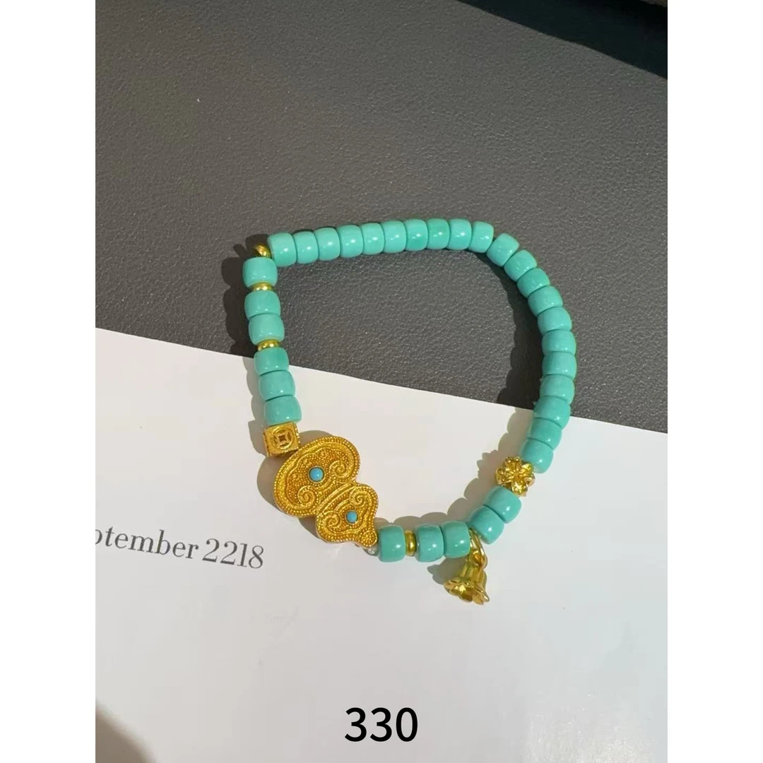 铜合金仿珍珠手链 330-绿松葫芦手串 气质时尚百搭