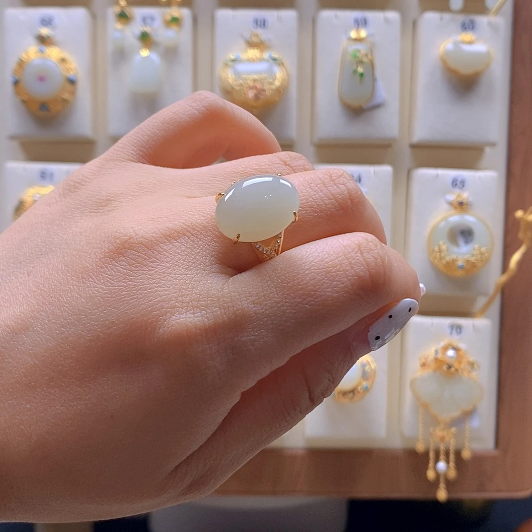 和田玉银S925镶嵌颈饰