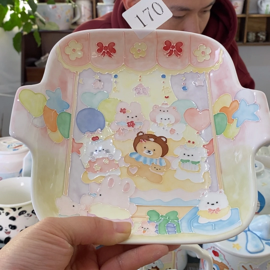 瓷片景德镇釉下彩手绘