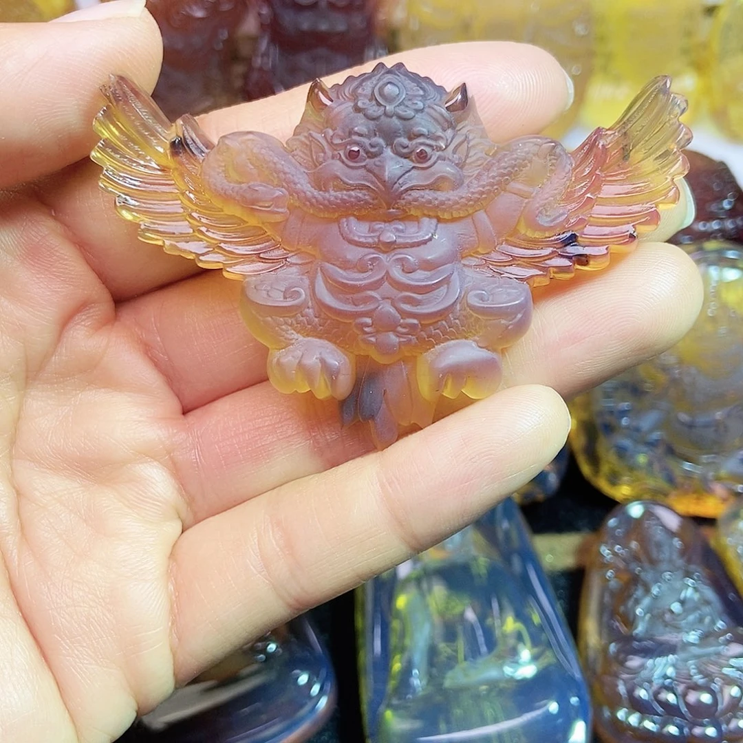 琥珀颈饰未镶嵌大鹏展翅