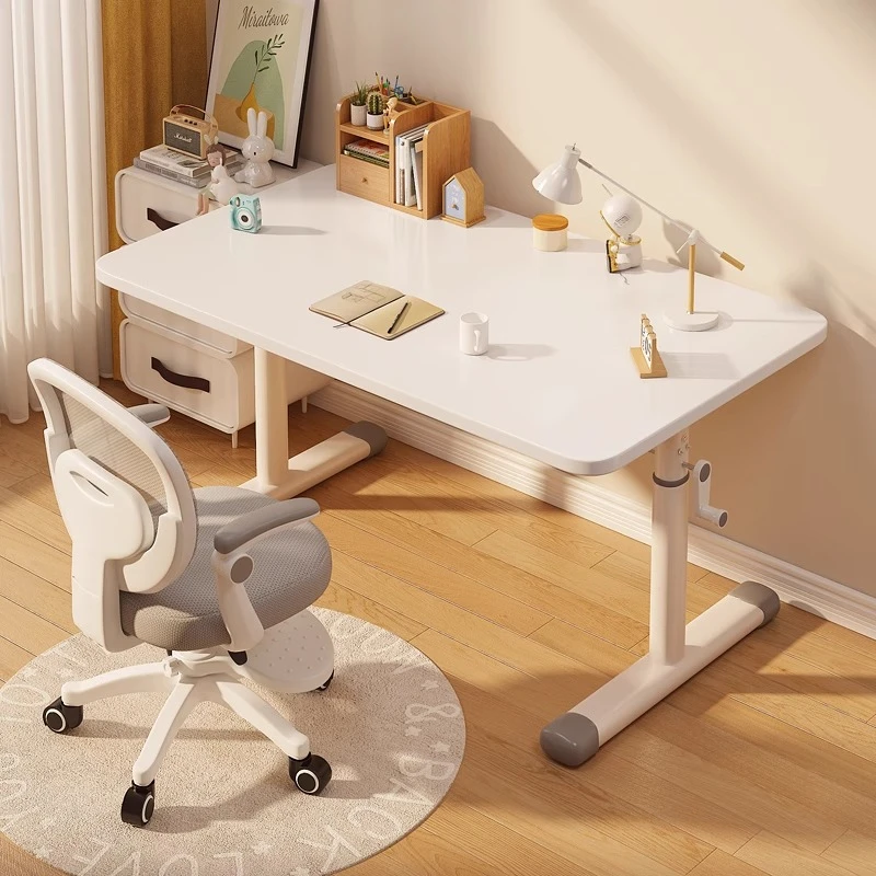 儿童学习桌小学生写字作业书桌家用简约小孩课桌椅可升降靠墙桌子
