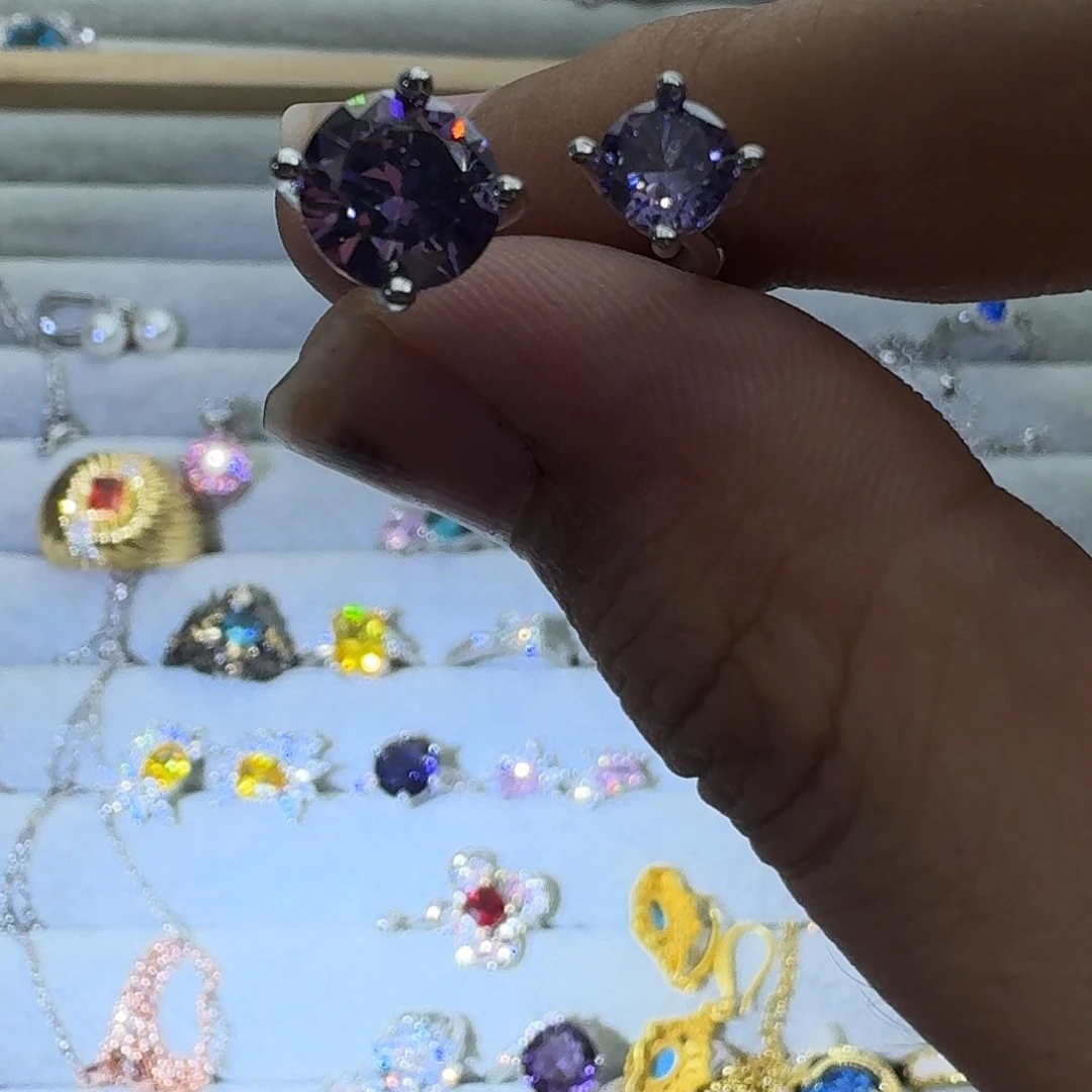 托帕石戒指银S925镶嵌