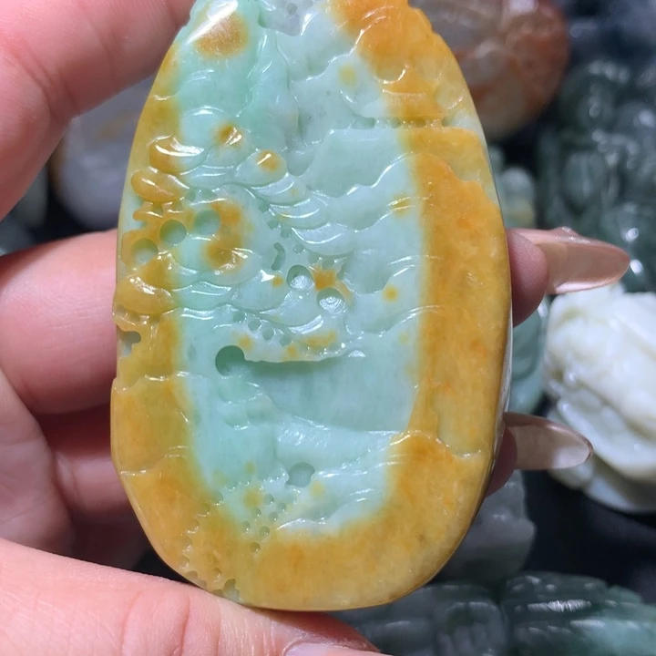 翡翠未镶嵌颈饰保真天然A货翡翠