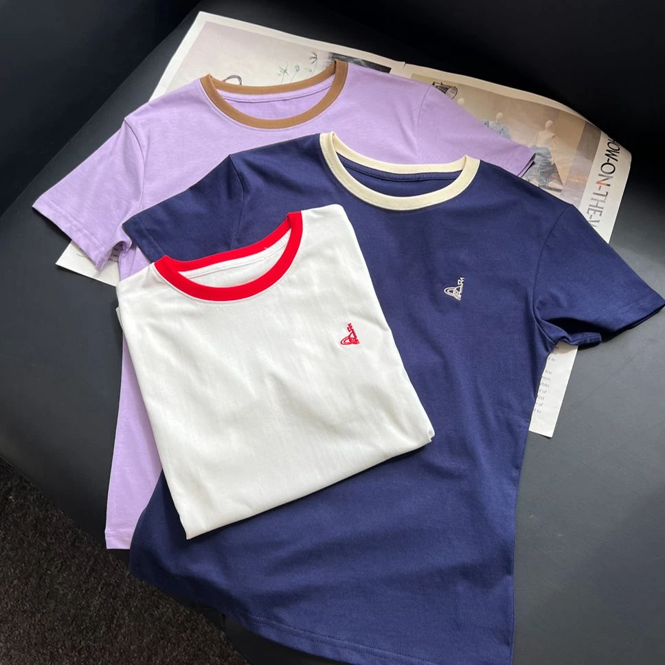 圆领套头土星短袖时尚洋气设计感小众T恤2025夏款女