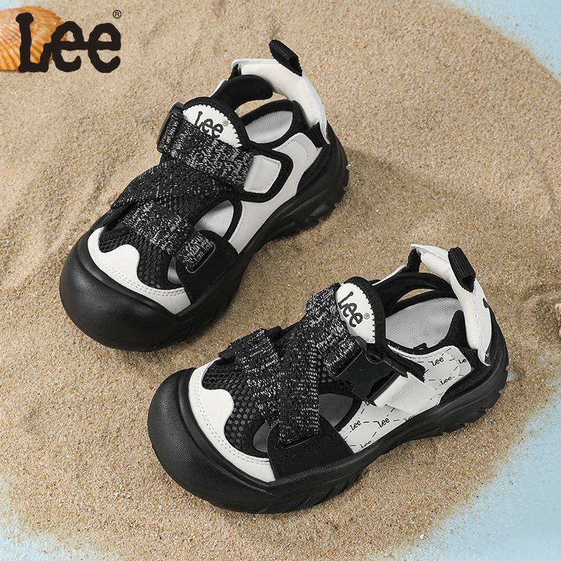 Leekids2025夏季新款男童女童时尚休闲包头凉鞋运动鞋
