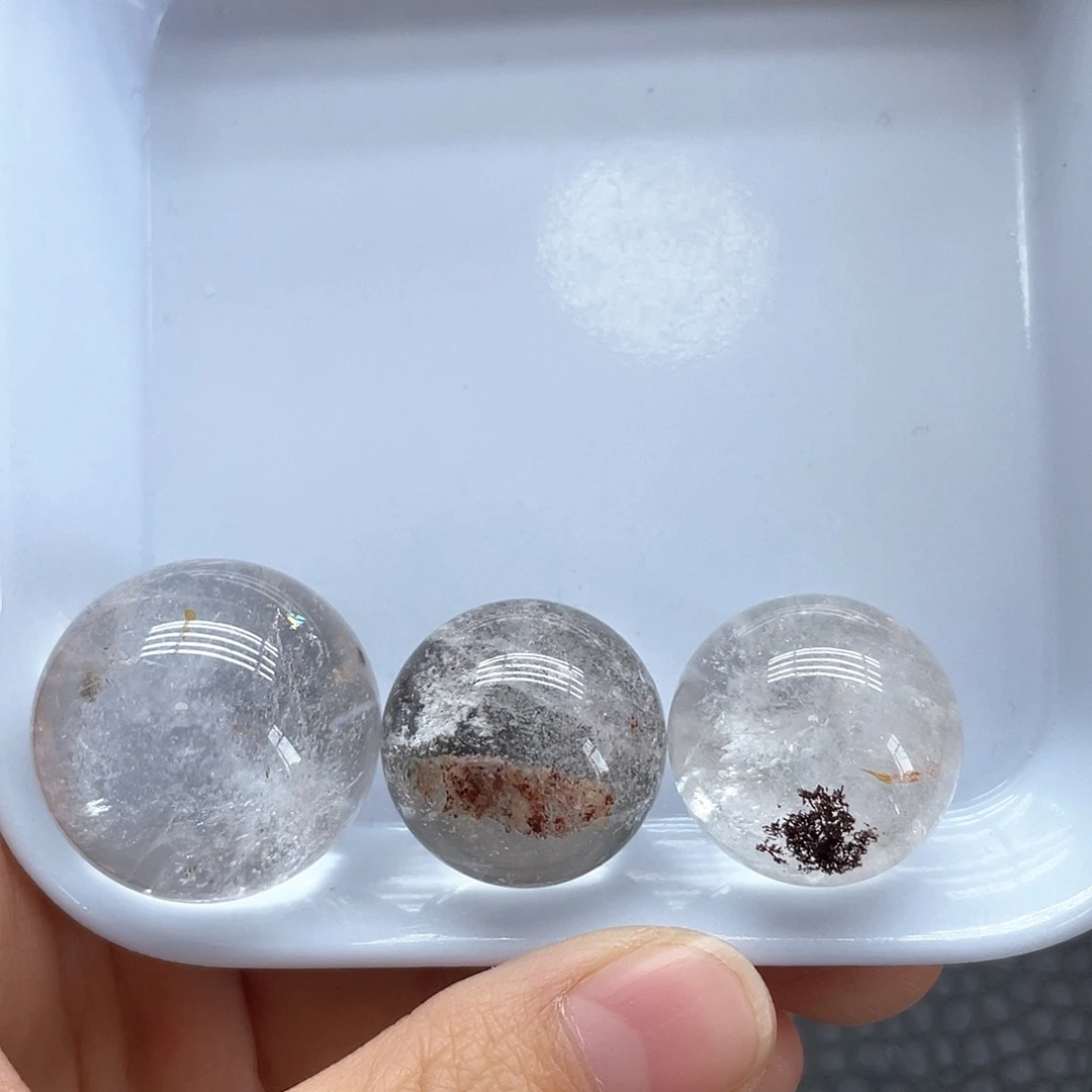 未镶嵌水晶珠宝半成品29白水晶球带幽灵无裂放漏