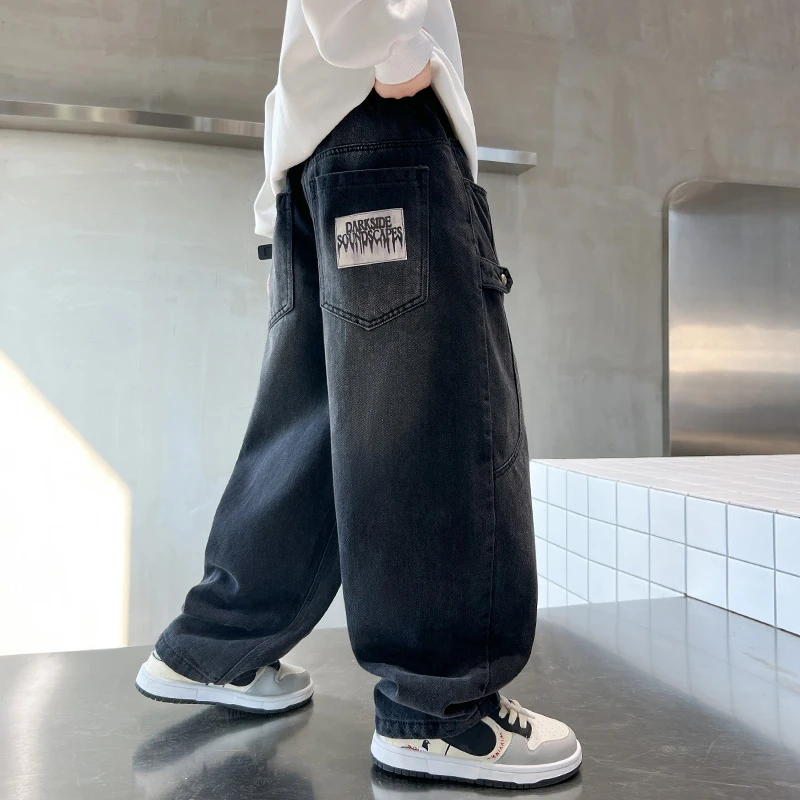 男童牛仔裤春秋新款中大童男孩秋季休闲长裤儿童秋装裤子洋气宽松