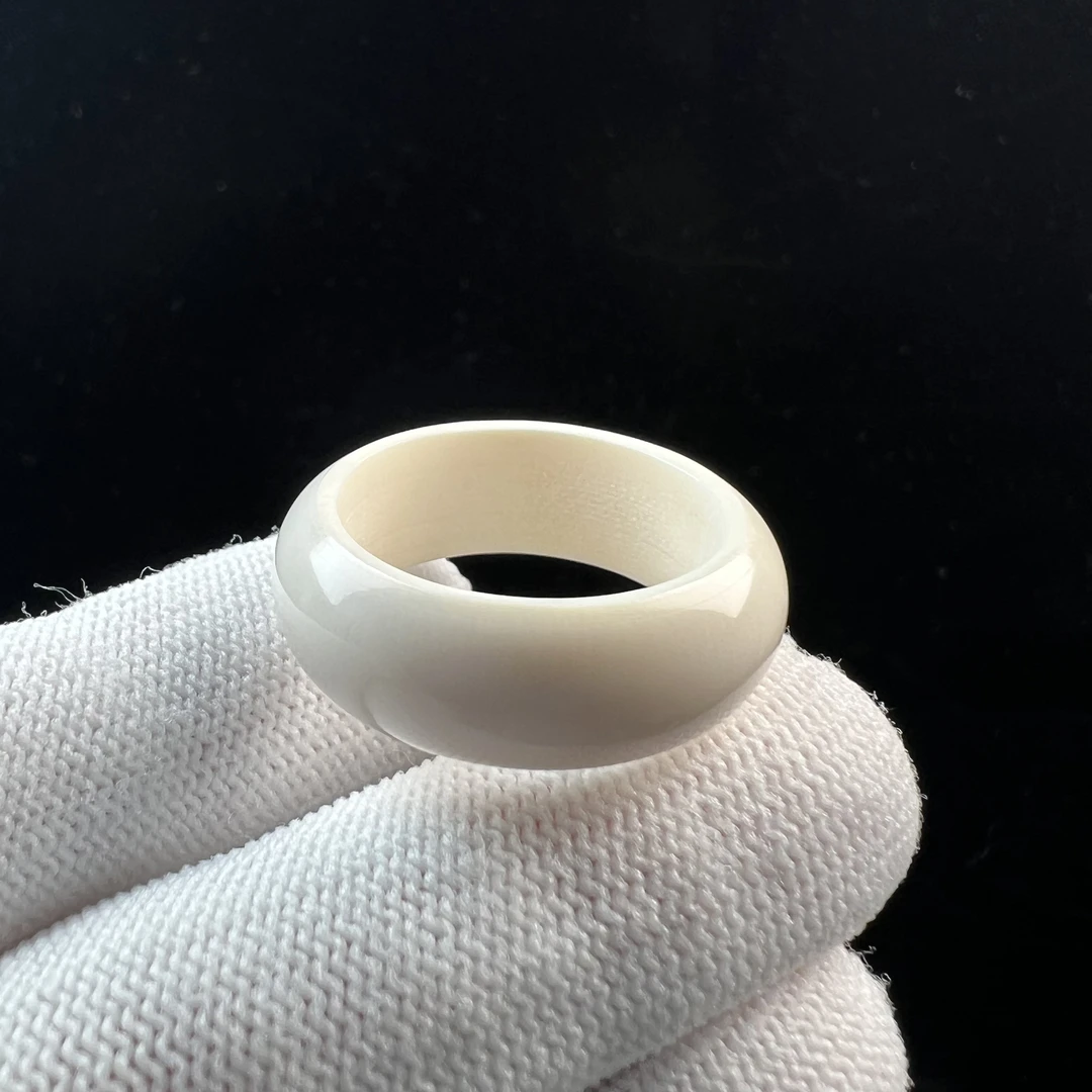 S2167天然猛犸牙跑环 戒圈20.4mm支持鉴定 假一罚四