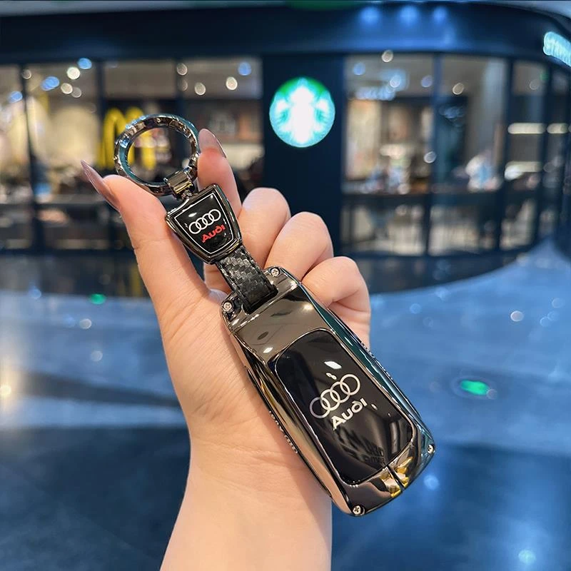 奥迪钥匙套新A4L/Q5L/A5/Q7/TT汽车钥匙扣包壳简约金属高档男女