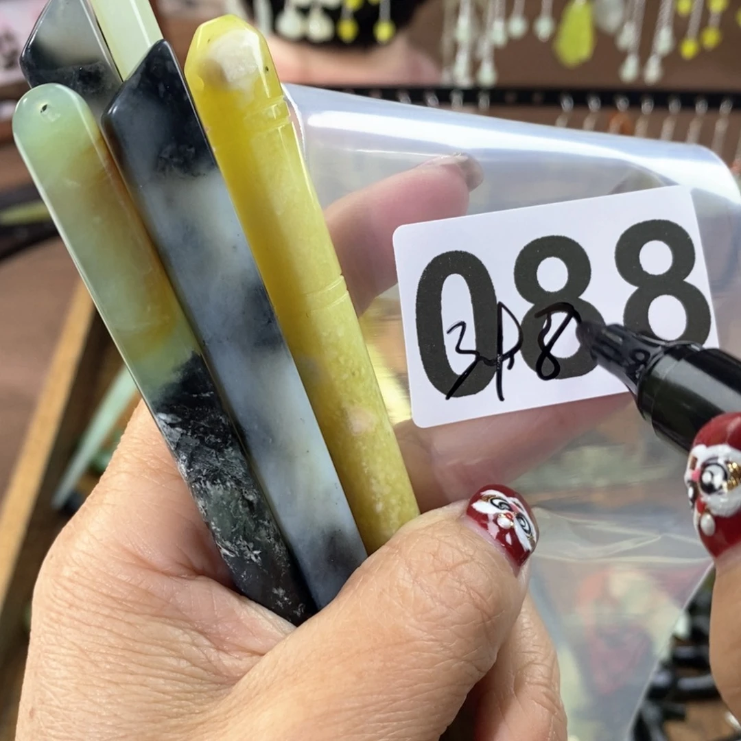 蛇纹石玉玉簪合金无*