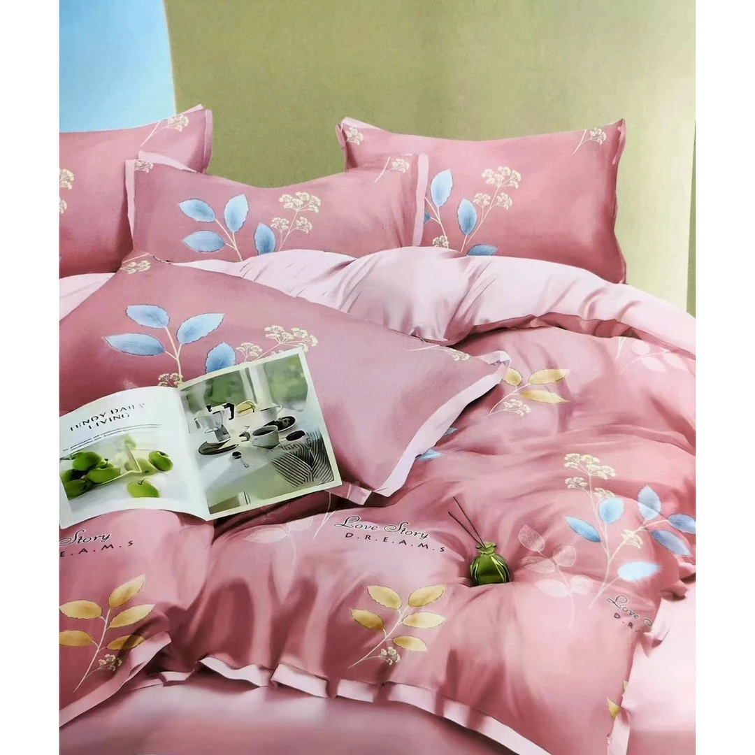 【高货清仓】亲肤加厚纯棉印花磨毛四件套-秋色怡人/粉