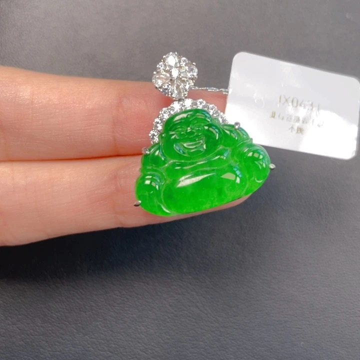 翡翠银S925镶嵌吊坠(不含链)