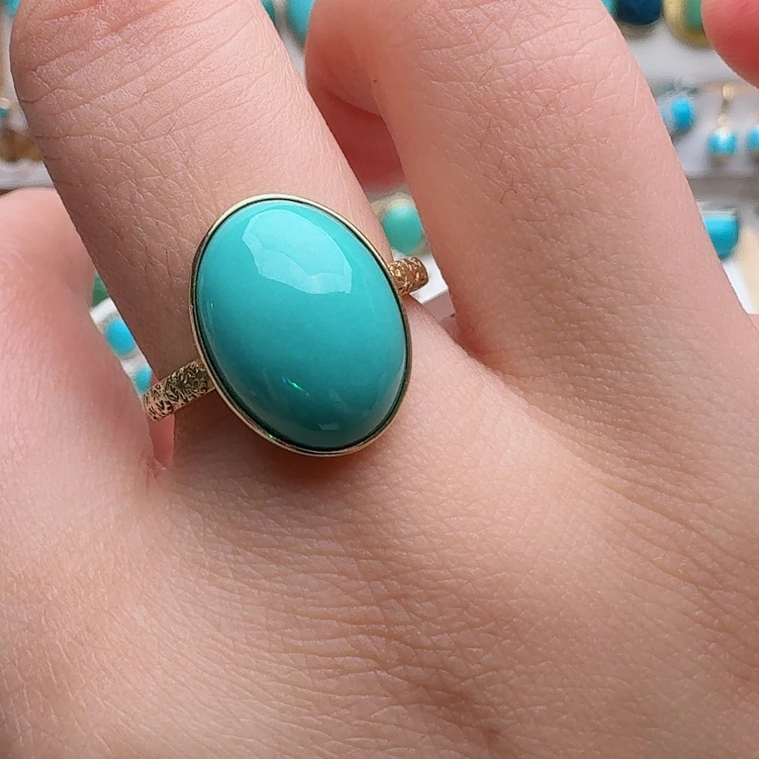 绿松石18K金镶嵌配饰