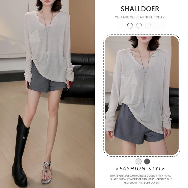 韩系时尚设计感套装女2025年夏季新款长袖空调衫纯色休闲裤两件套