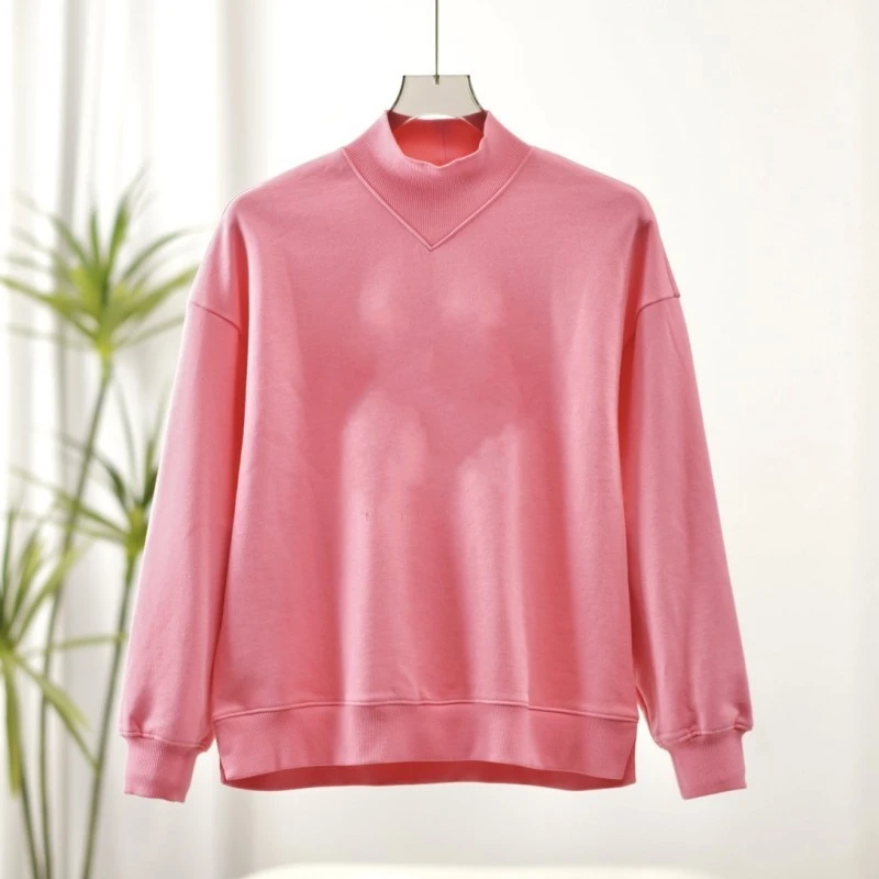 【三C・伊】  Y255  时尚休闲立领套头卫衣粉色Y22410330Z00