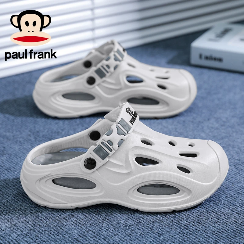 paul frank/大嘴猴男士夏季新款洞洞鞋运动轻便居家户外百搭拖鞋