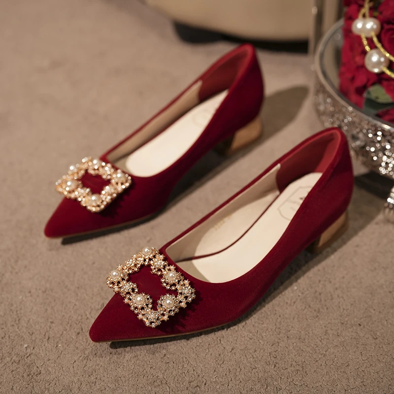 通用绝美红色鞋套脚婚鞋秀禾服专用鞋子孕妇鞋仙女风公主风