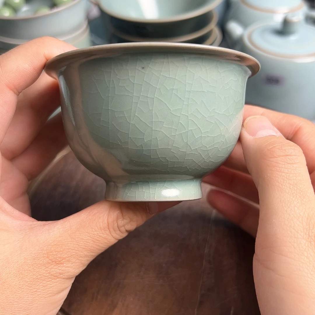 瓷片仿古青绿釉微微微微瑕