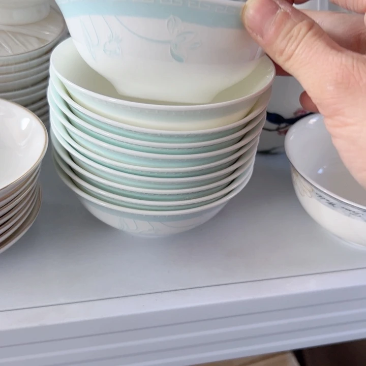 瓷荷花四寸小汤碗10个