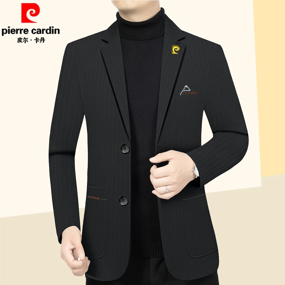 皮尔卡丹男士新款高档商务休闲西服春秋季男装外套上衣时尚潮西装