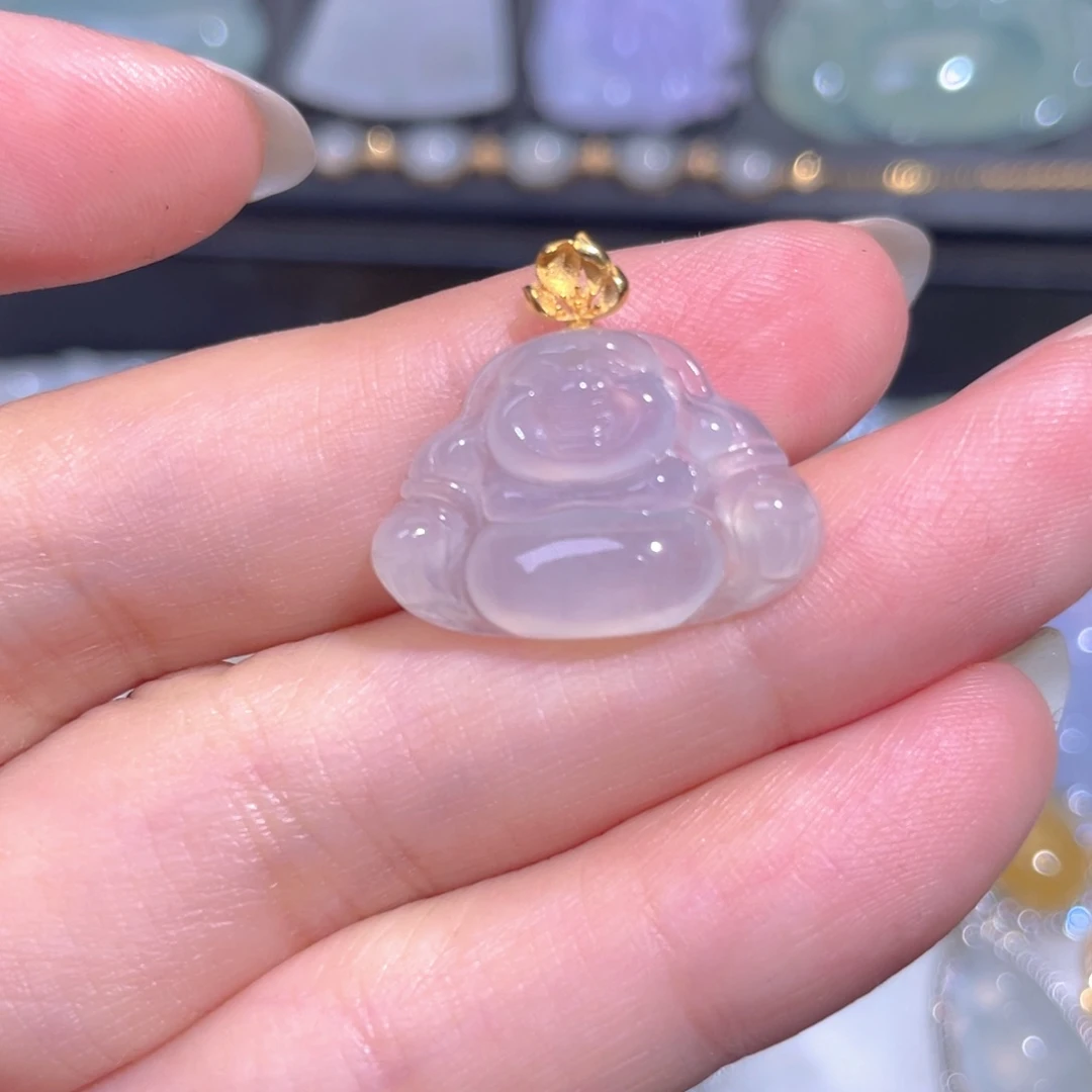 颈饰18K金镶嵌翡翠翡翠