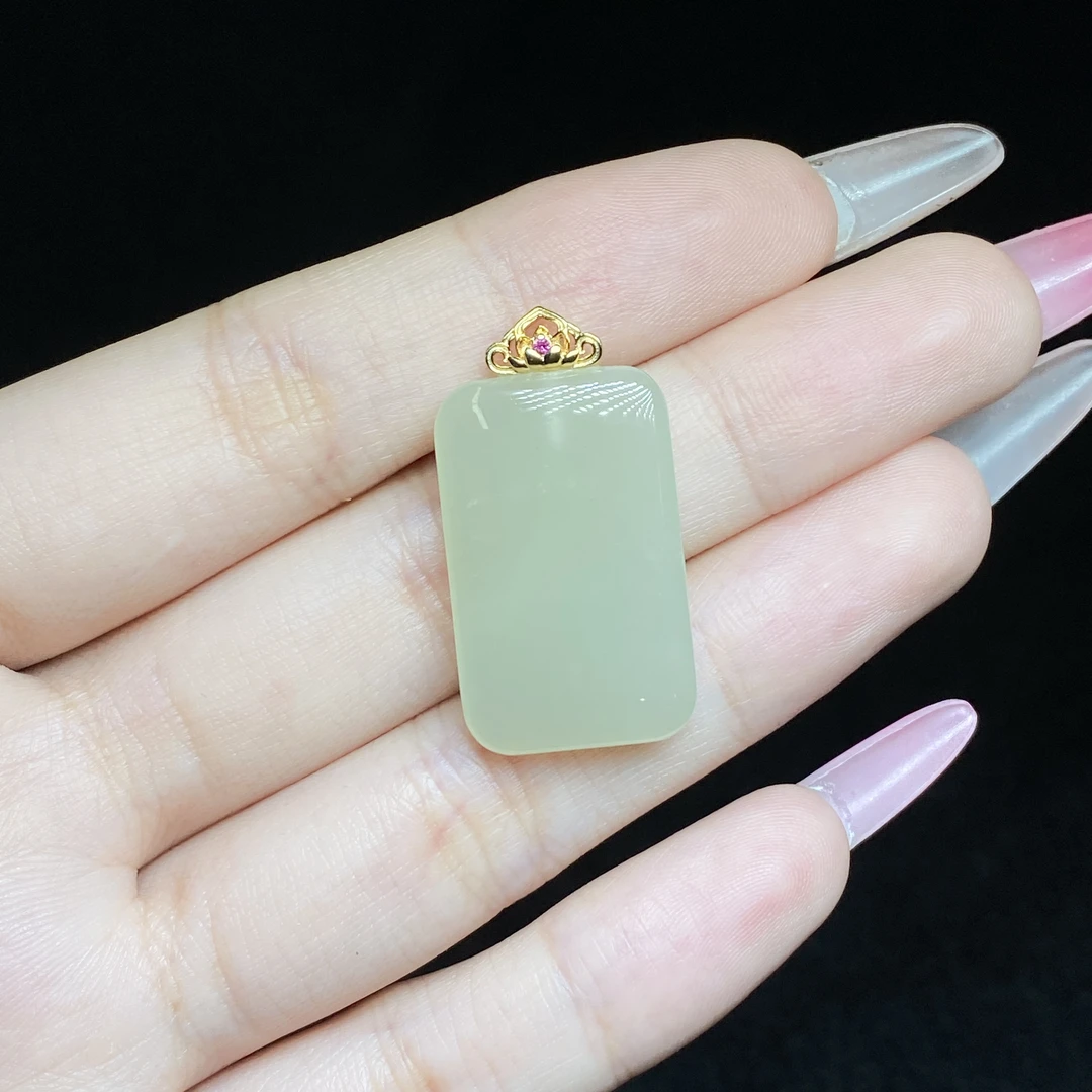 【小北严选】s925银和田玉吊坠约26*16mm【多样性发一件】-BH10X969