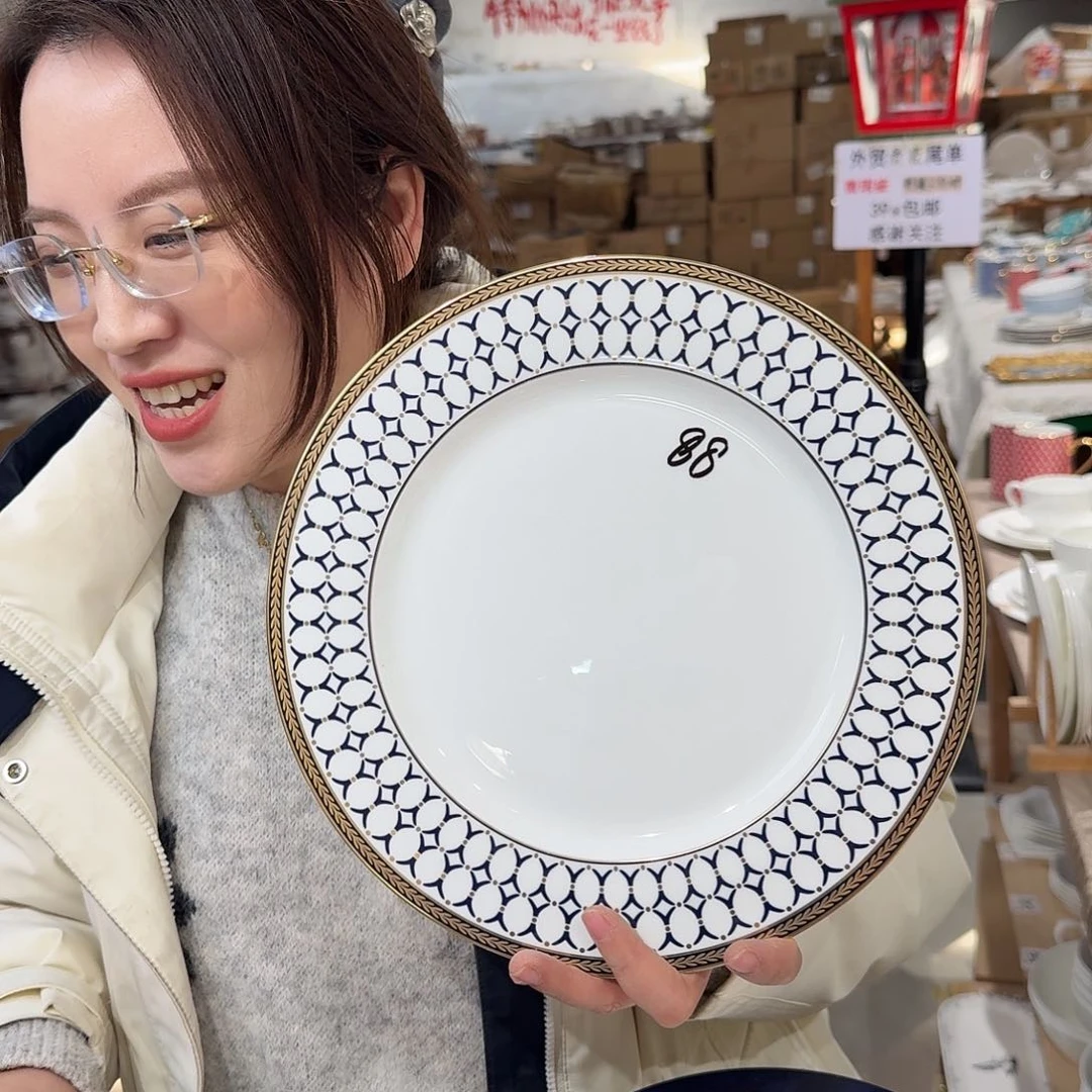 瓷高骨10.5英寸平盘27厘米2个外贸尾单