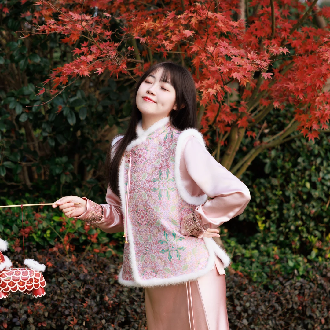 【锦说欢喜】‘彩麟宝相花‘李德喜正品宋锦新中式非遗马甲83571