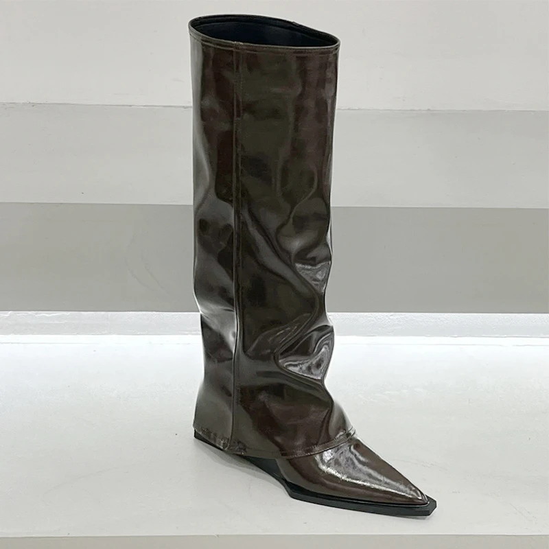 时装靴高跟长靴过膝欧若智性风城市游牧风甜辣千金风