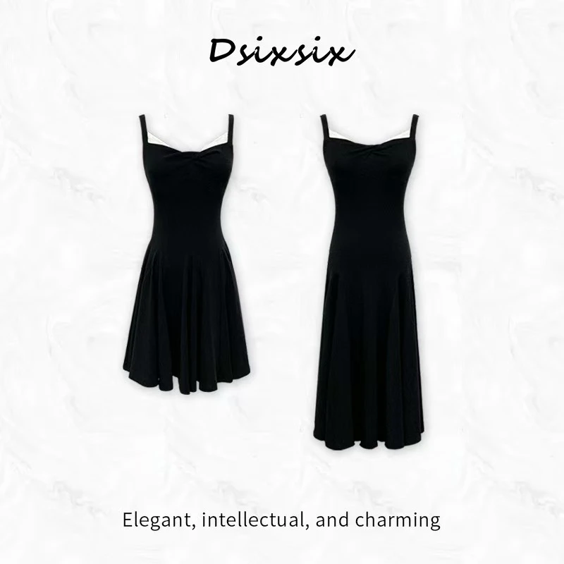 Cherry She【夜幕之下】2025新款气质时尚复古修身显瘦黑色连衣裙女