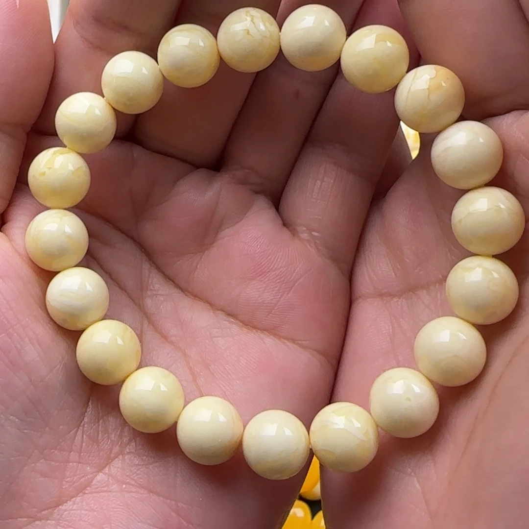 琥珀未镶嵌颈饰焦皮白蜡同料10