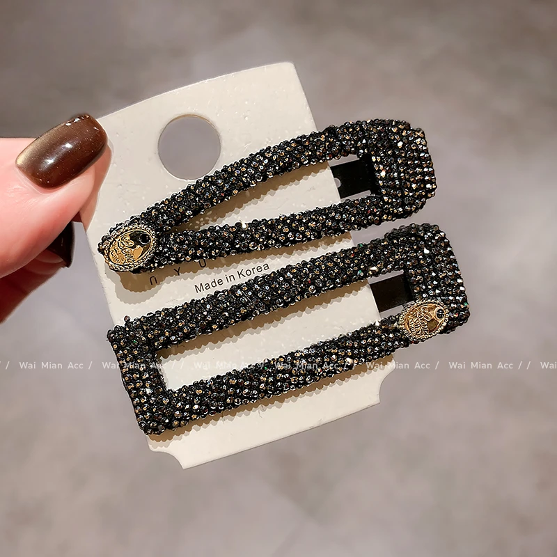 高端满钻发夹掰掰夹头饰女刘海夹BB夹新款后脑勺碎发夹一字夹发卡