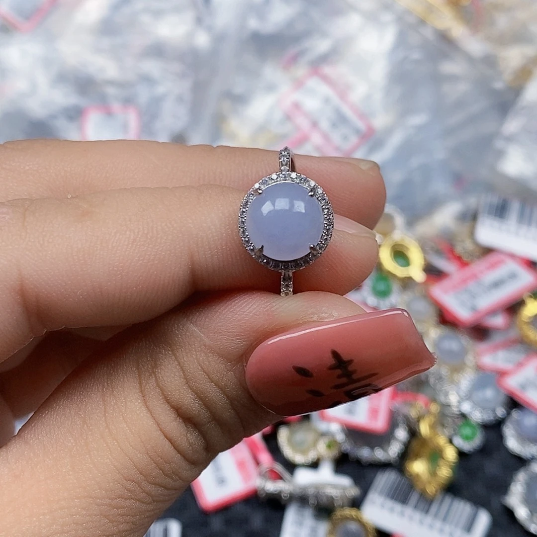 翡翠银S925镶嵌戒指