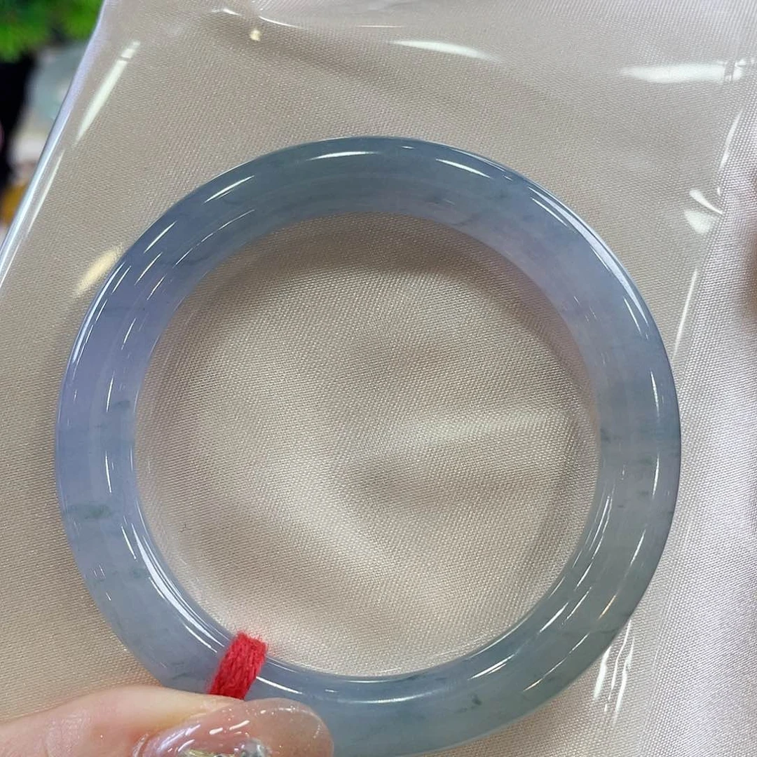 未镶嵌手镯翡翠42号 冰胶烟紫52圈