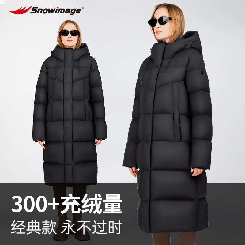 SNOW IMAGE新款【Max】长款户外休闲加厚女士时尚三防连帽羽绒服