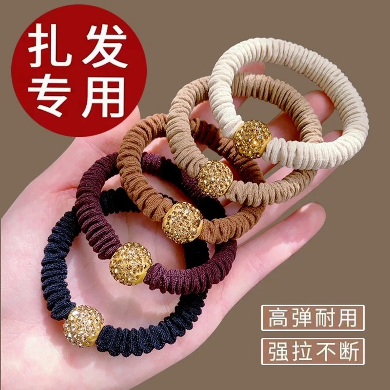A五条装高弹力无接缝头绳皮筋女扎头发圈耐用高马尾头饰发绳1314
