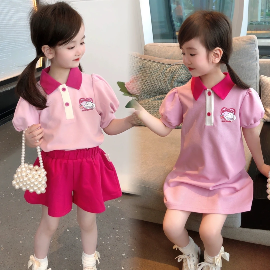 女宝宝夏装儿童套装女童polo短袖时髦洋气休闲运动两件套