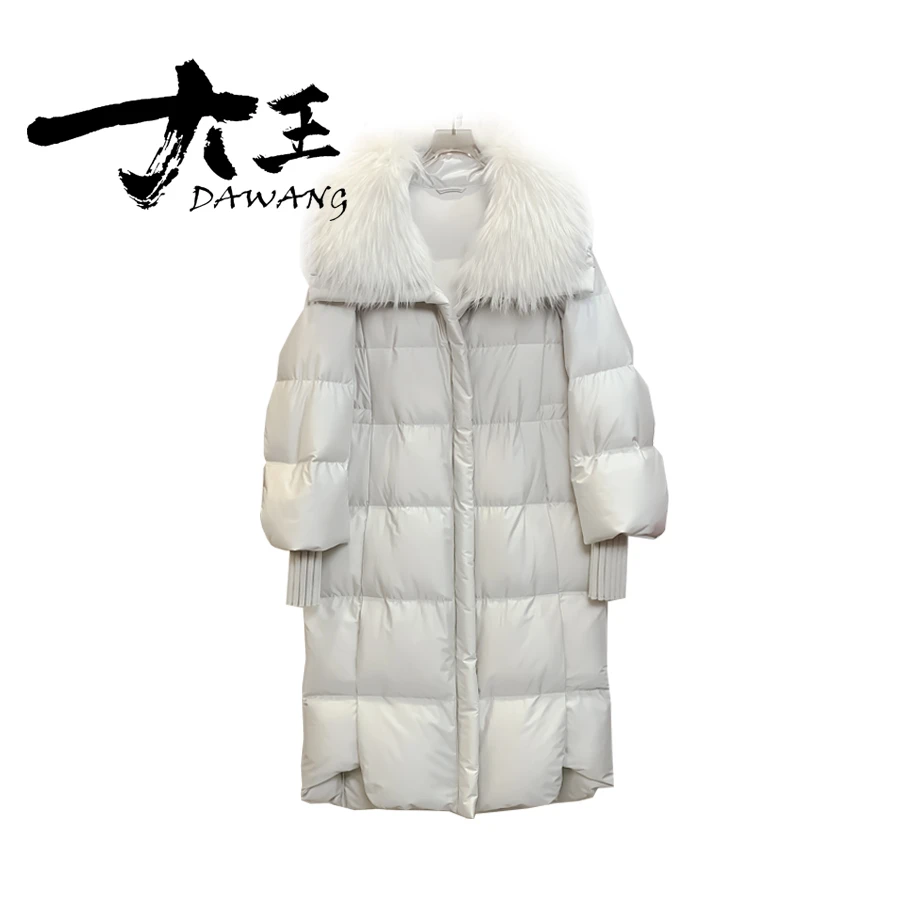 DAWANG |【花信】长款高克重女士大毛领高知感穿搭鹅绒服119