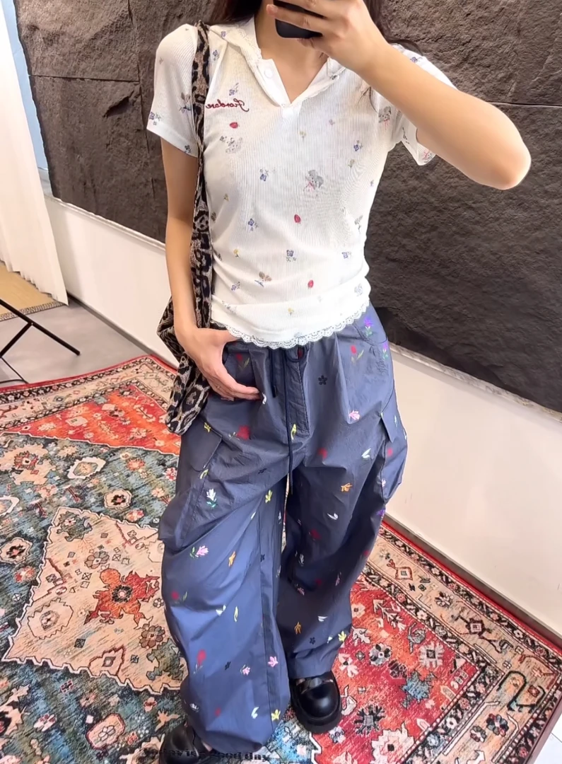 XIHaokan 25暮蓝色休闲工装长裤