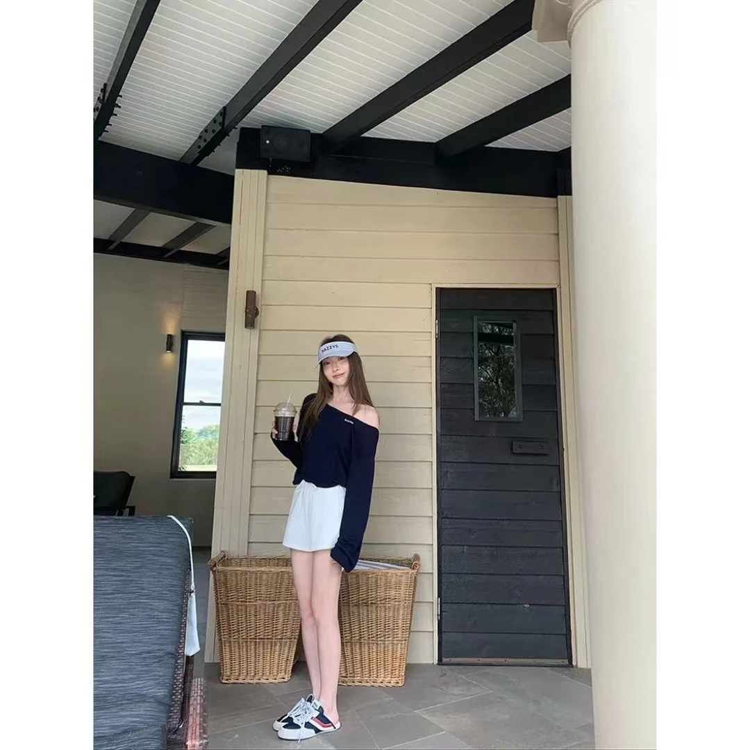 徐秋阳  倾斜女孩 夏季新款百搭时尚休闲显瘦上衣YM323