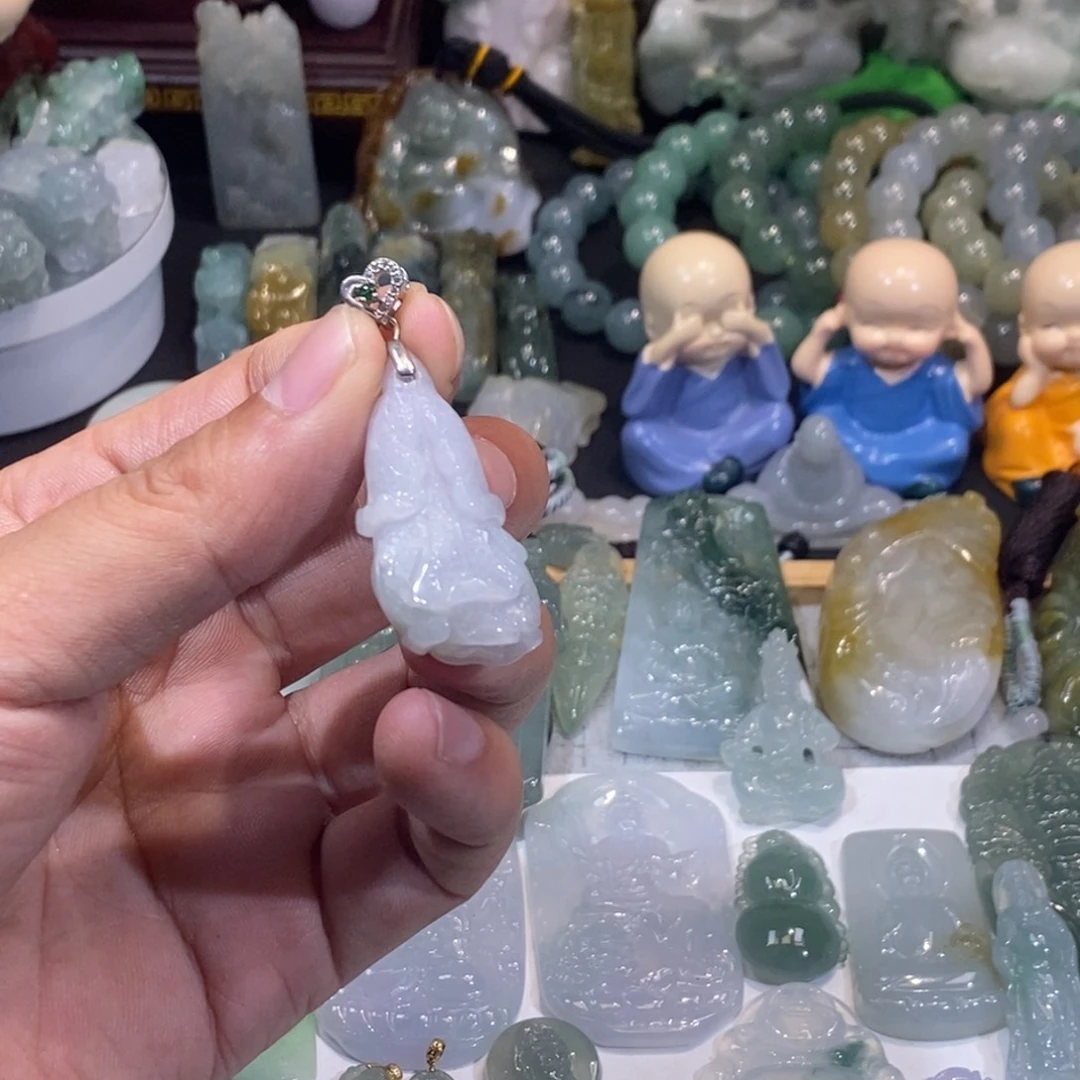 翡翠未镶嵌吊坠(不含链)白菜百财