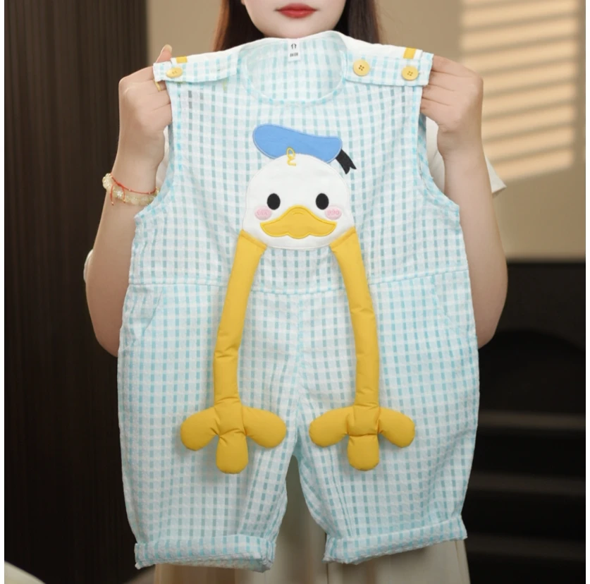 现货【新凉快鸭】2025夏季新款男女儿童无袖连体渔夫裤子26988