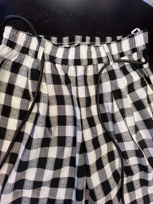 2025新款：休闲裤显瘦宽松格子阔腿裤