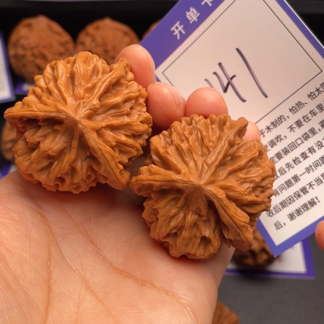 文玩核桃把件三棱46加尺