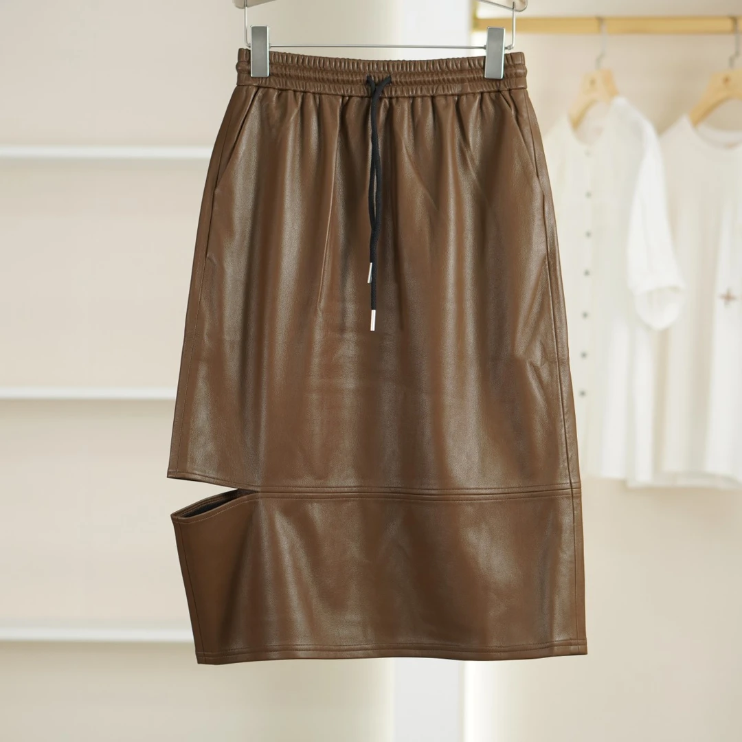 麦迪尚品【设计师Y】50402127 秋季松紧腰皮半裙品牌撤柜 B3组