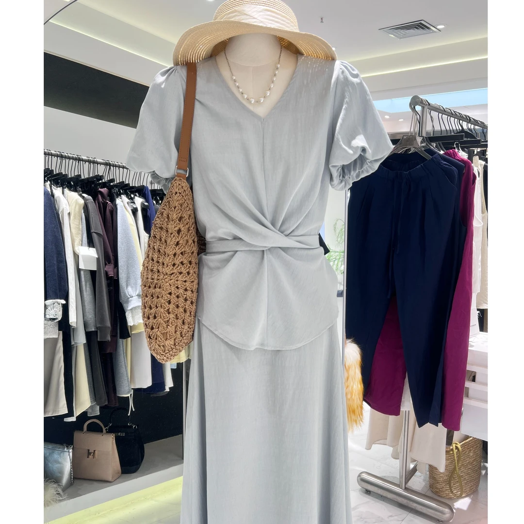 【格子家】休闲风时尚套装小众时尚减龄慵懒风宽松2541